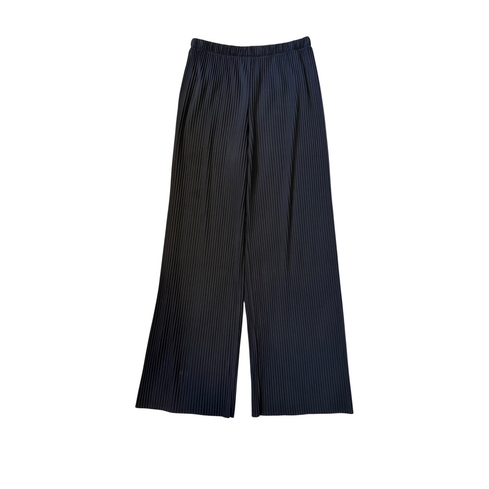 Uniqlo Womens Pleated Wide Leg Pants Black High Waist Plisse 241-456032 Size S